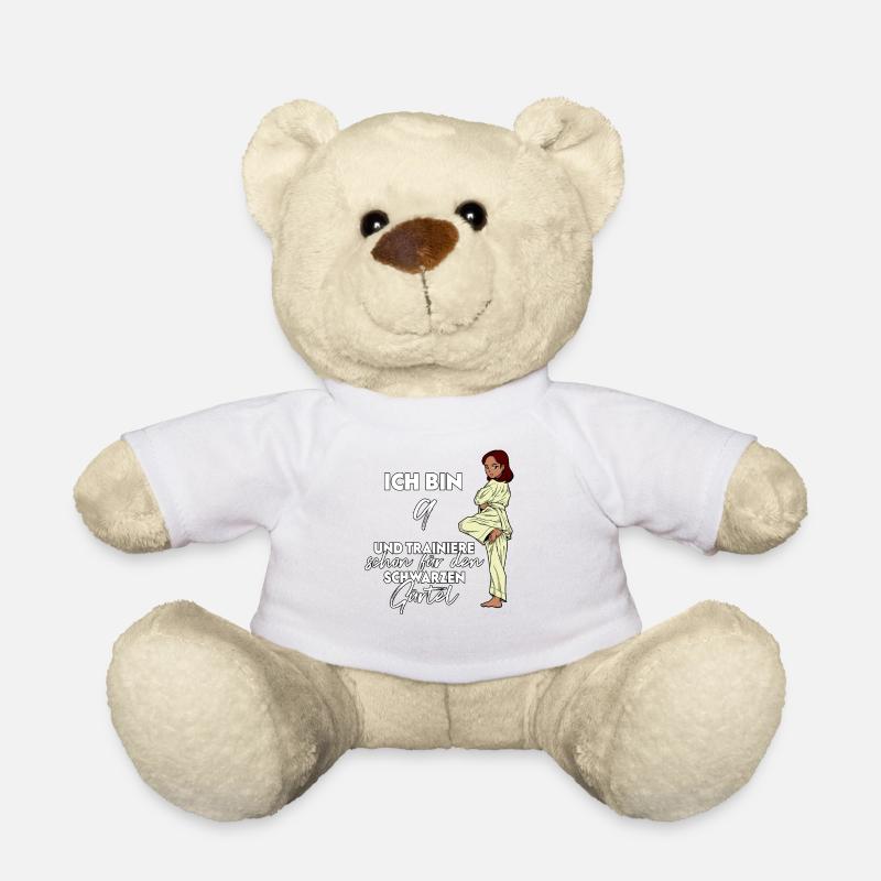 Ich bin 9 - Mädchen Karate - Teddy - Weiß