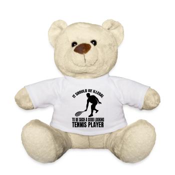 Tennis club Tennis players Tennis rackets - Teddy Bear - white - Front