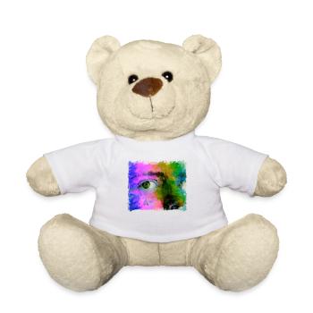Art Oilpainting Œil coloré - Nounours - blanc - Devant