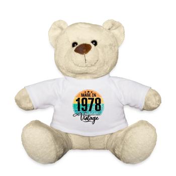 Vintage Fabriqué en 1978 Année de naissance 1978 Anniversaire - Nounours - blanc - Devant