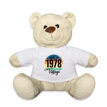 Millésime Fabriqué en 1978 Année de naissance 1978 Anniversaire - Nounours - blanc - Devant