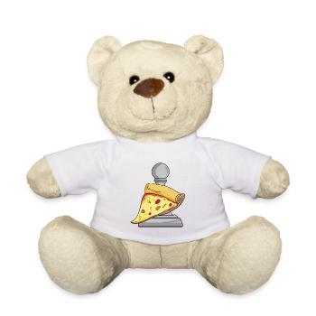 Schach und Pizza - Teddy - Weiß - Vorne