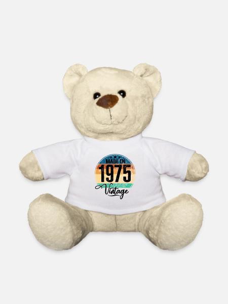 Vintage Made in 1975 Geburtsjahr 1975 Geburtstag - Teddy - Weiß