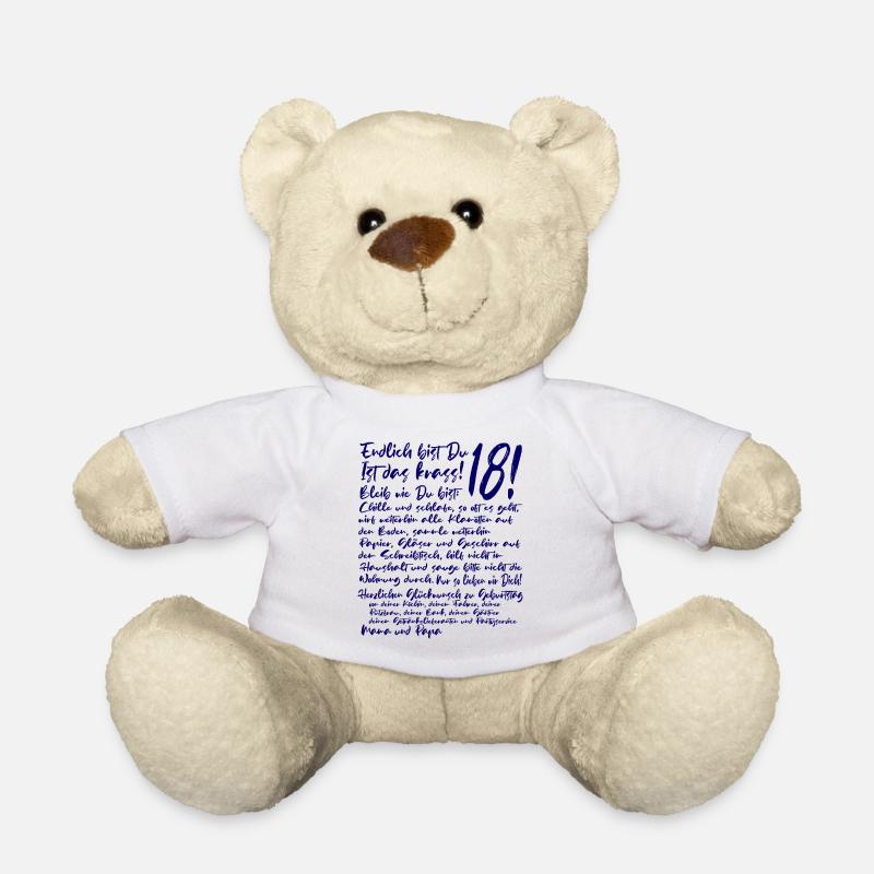 18. Geburtstag Endlich 18 Jahre Geschenk zum 18. - Teddy - Weiß