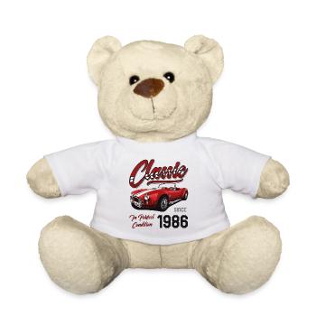 Je ne suis pas vieux Je suis une voiture classique vintage née en 1986 - Nounours - blanc - Devant