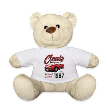 Je ne suis pas vieux Je suis une voiture classique vintage née en 1987 - Nounours - blanc - Devant