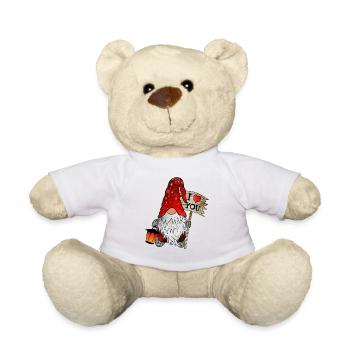 Gnom Weihnachts Wichtel mit ich liebe dich Schild - Teddy - Weiß - Vorne