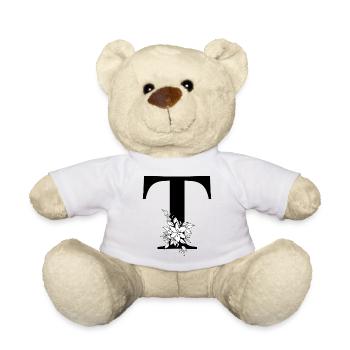 Letter T - Teddy Bear - white - Front