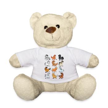 Many Kawaii Chibi horses - Teddy Bear - white - Front