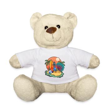 Drôle Paon Surf Lovers Cool Planche de surf Surf - Nounours - blanc - Devant