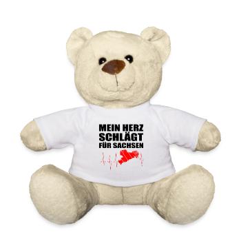 Herzschlag Sachsen Liebe Heimat - Teddy - Weiß - Vorne