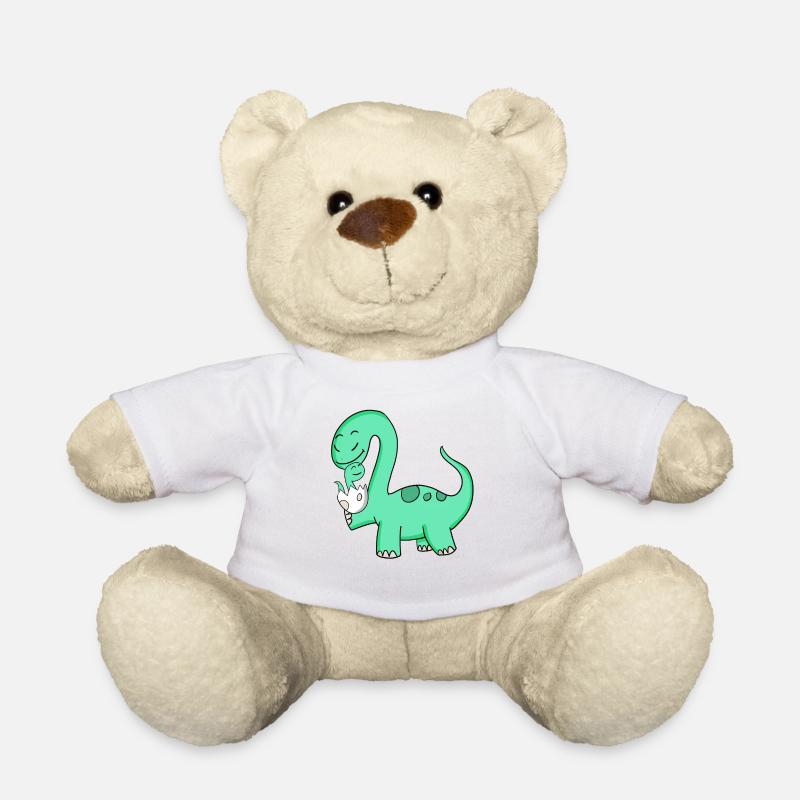 Dinosaur with baby dinosaur - Teddy Bear - white
