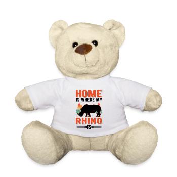 Zuhause ist wo mein Nashorn ist Rhino - Teddy - Weiß - Vorne