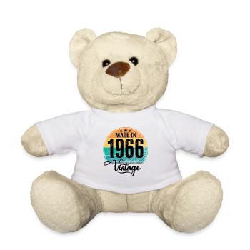 Millésime Fabriqué en 1966 Année de naissance 1966 Anniversaire - Nounours - blanc - Devant