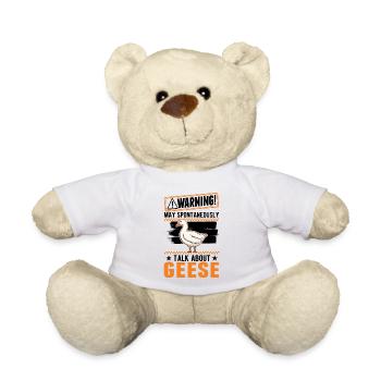 Warning Geese Goose Gift Goose Breeder - Teddy Bear - white - Front