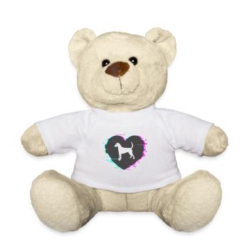 Foxhound anglais au coeur avec un look rétro - Nounours - blanc - Devant