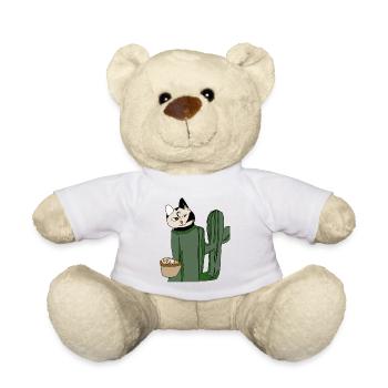 Cat Making Biscuits Christmas Funny - Teddy Bear - white - Front