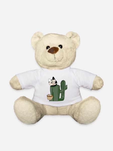 Cat Making Biscuits Christmas Funny - Teddy Bear - white
