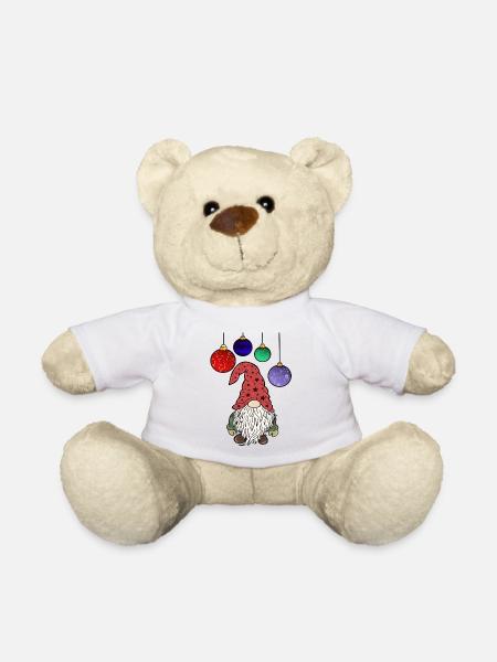 Christmas Gnome Christmas Elves - Teddy Bear - white