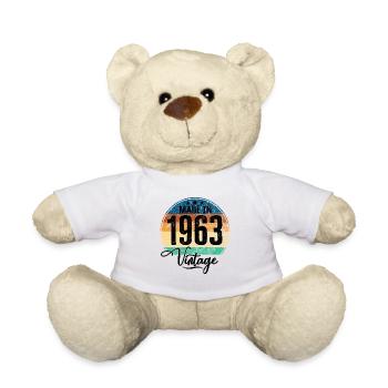 Vintage Made in 1963 Geburtsjahr 1963 Geburtstag - Teddy - Weiß - Vorne