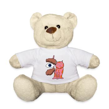 Pet Cat Making Biscuits Christmas - Teddy Bear - white - Front