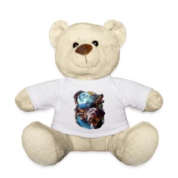 3 Moon Rottweiler Dog Lover Cool Animal Pet Humor - Teddy Bear - white - Front