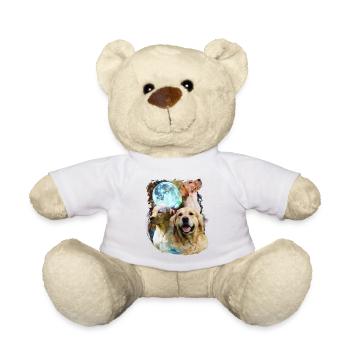 3 Mond Labrador Hund Liebhaber Cool Tier Haustier Neuheit - Teddy - Weiß - Vorne