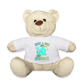 Just a boy who loves dragons - Teddy Bear - white - Front