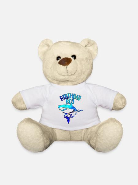 Birthday Boy - Thème Requin - Nounours - blanc
