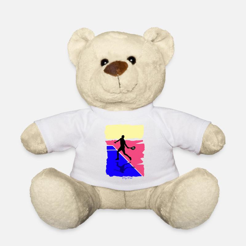 Padel Gift for padel players - Teddy Bear - white