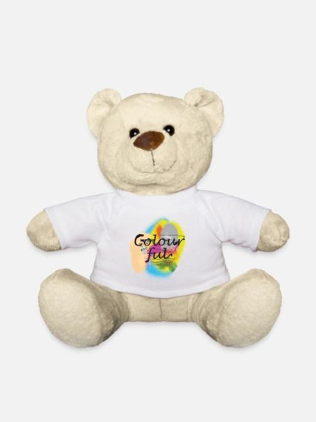 bunte Farben - Teddy - Weiß