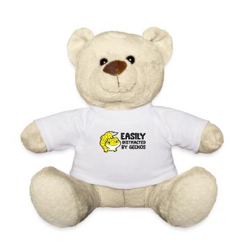 Easily Distracted By Geckos Leopard Gecko Crested - Teddy Bear - white - Front