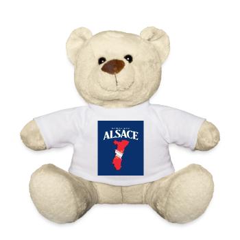 Fier de mes Racines Alsace Bleu - Nounours - blanc - Devant