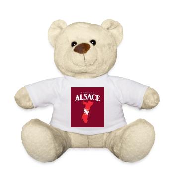 Fier de mes Racines Alsace Rouge - Nounours - blanc - Devant