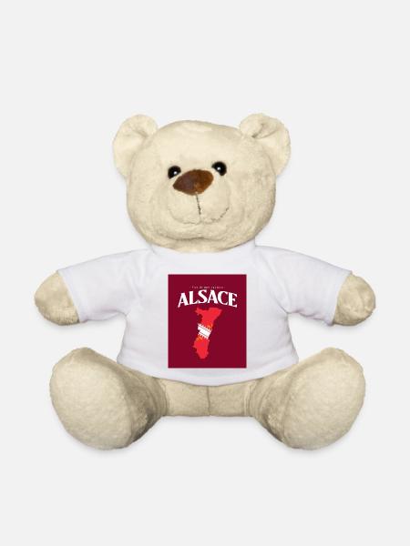 Fier de mes Racines Alsace Rouge - Nounours - blanc