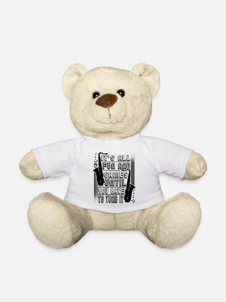 Saxophone Lecteur de saxophone - Nounours - blanc