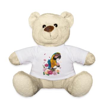 The blue and yellow macaw - Teddy Bear - white - Front