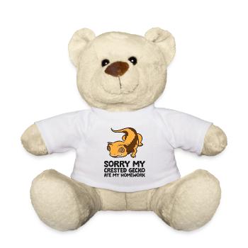 Désolé mon gecko à crête a mangé mon école de devoirs - Nounours - blanc - Devant