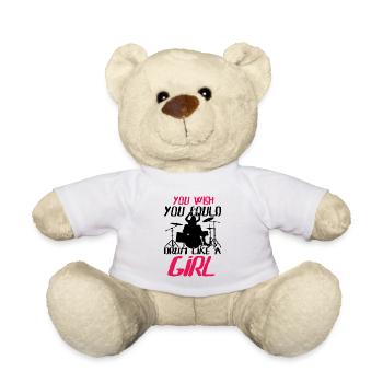 Vous aimeriez pouvoir jouer du tambour comme une fille percussionnistes - Nounours - blanc - Devant