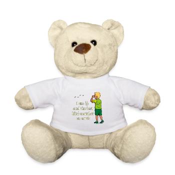 I'm 5 - Boy Bird Watching - Teddy Bear - white - Front