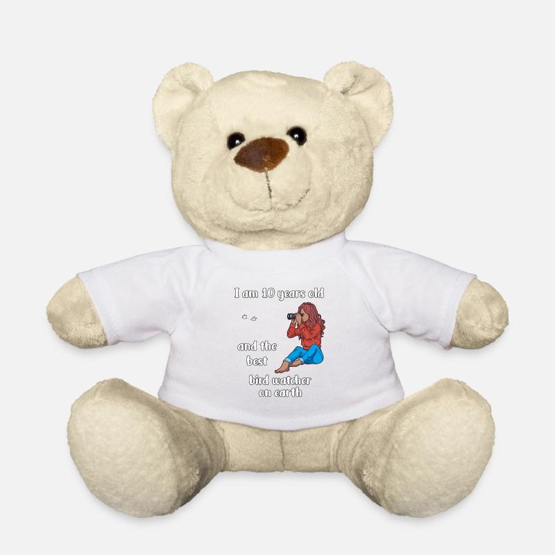 Ich bin 10 - Mädchen Vogelbeobachtung - Teddy - Weiß