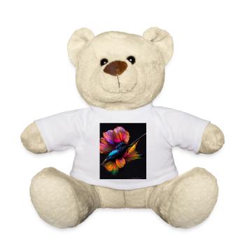 Beau papillon coloré - pour les forts et les courageux - Nounours - blanc - Devant