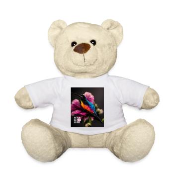 Soyez sauvage, courageux et libre - un slogan motivant - Nounours - blanc - Devant