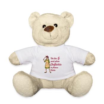 Ich bin 6 - Mädchen Koch - Teddy - Weiß - Vorne