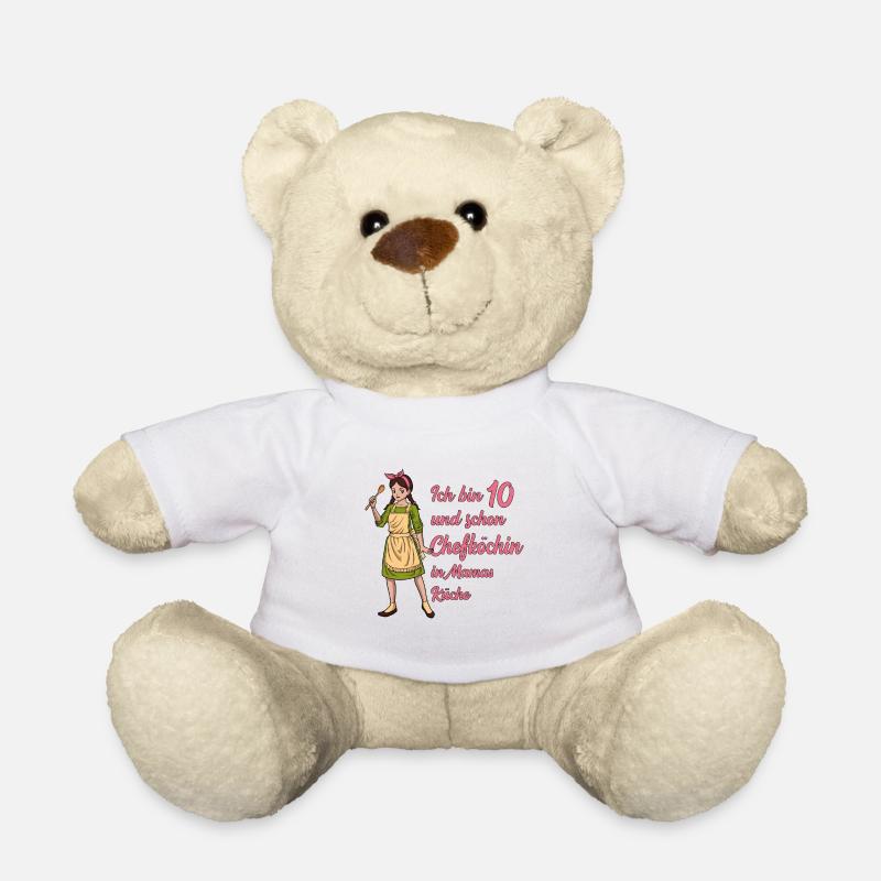 Ich bin 10 - Mädchen Koch - Teddy - Weiß