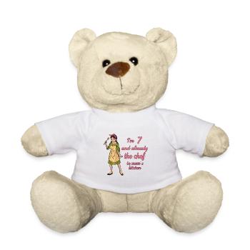 Ich bin 7 - Mädchen Koch - Teddy - Weiß - Vorne