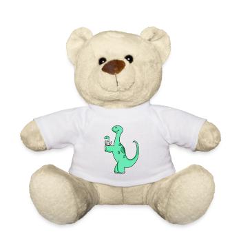 Dinosaur with baby dinosaur - Teddy Bear - white - Front