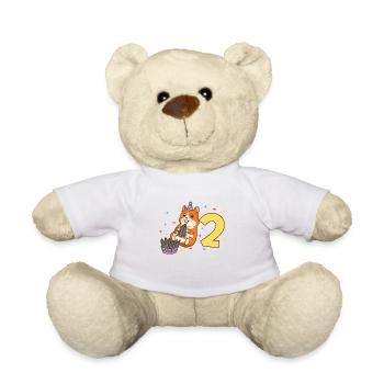 With hamster - children's birthday 2 years - Teddy Bear - white - Front