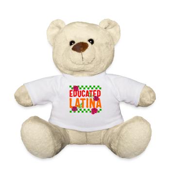 Mexicana Hemd, gebildete Latina Rose Blumen Frauen - Teddy - Weiß - Vorne