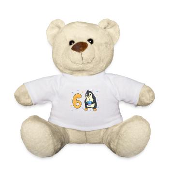 Mit Pinguin - Kinder Geburtstag 6 Jahre - Teddy - Weiß - Vorne
